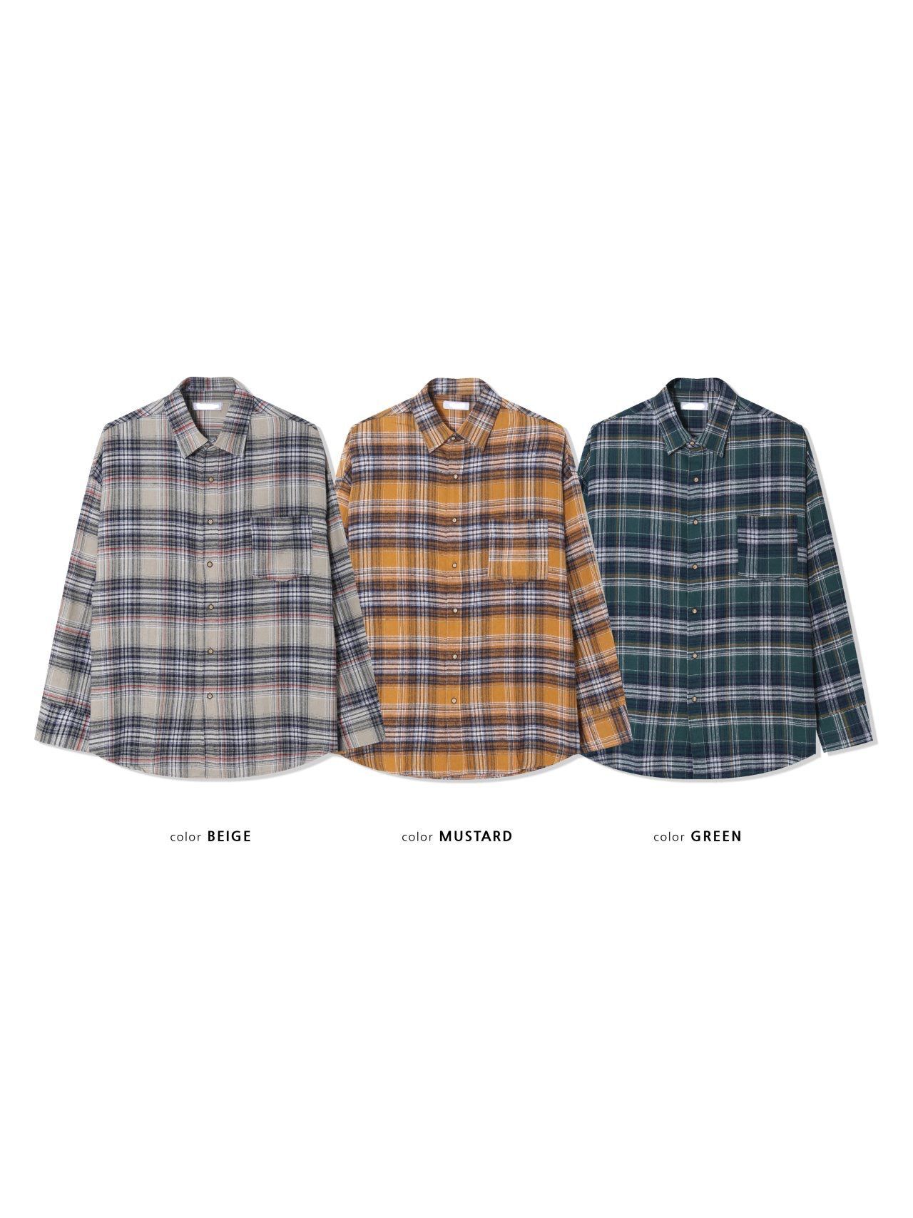 OverSize格仔長袖恤衫 S2453