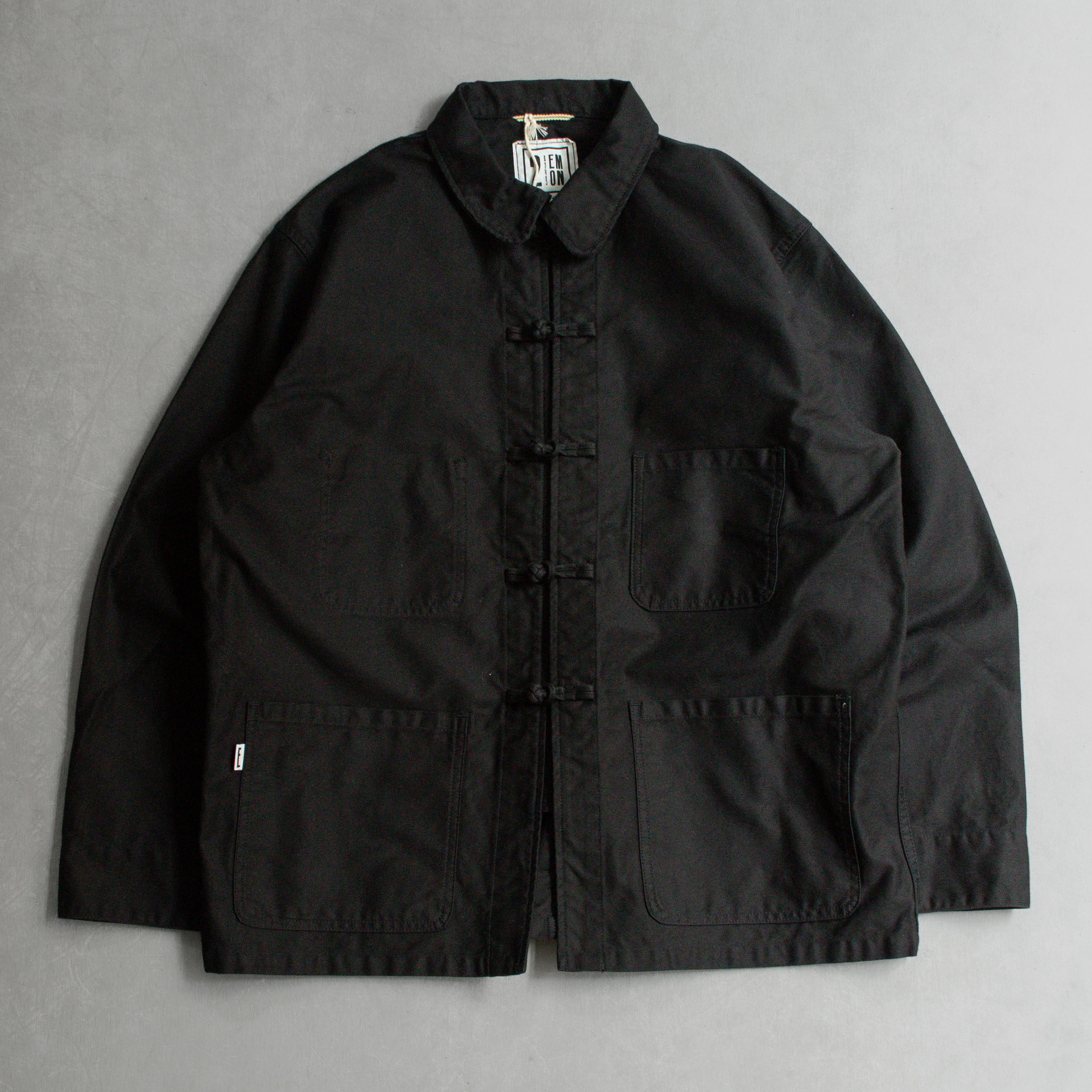 EMON HASU ML 黑色 中國結 盤扣 鼴鼠皮 工作 外套