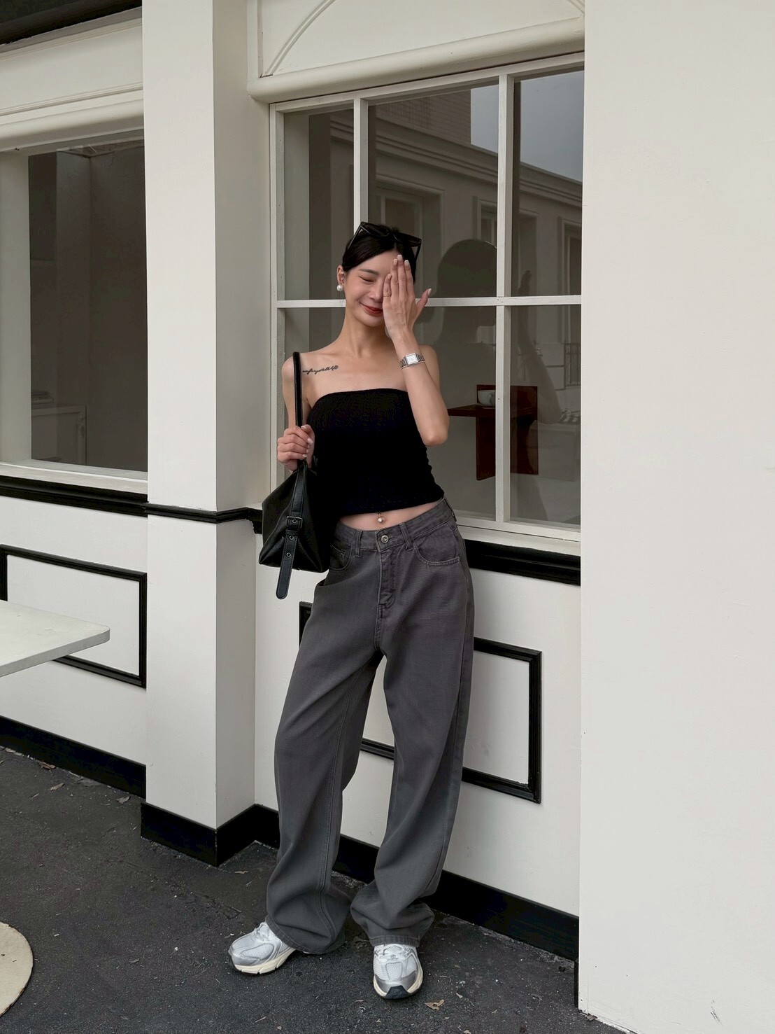 日常百搭牛仔寬褲