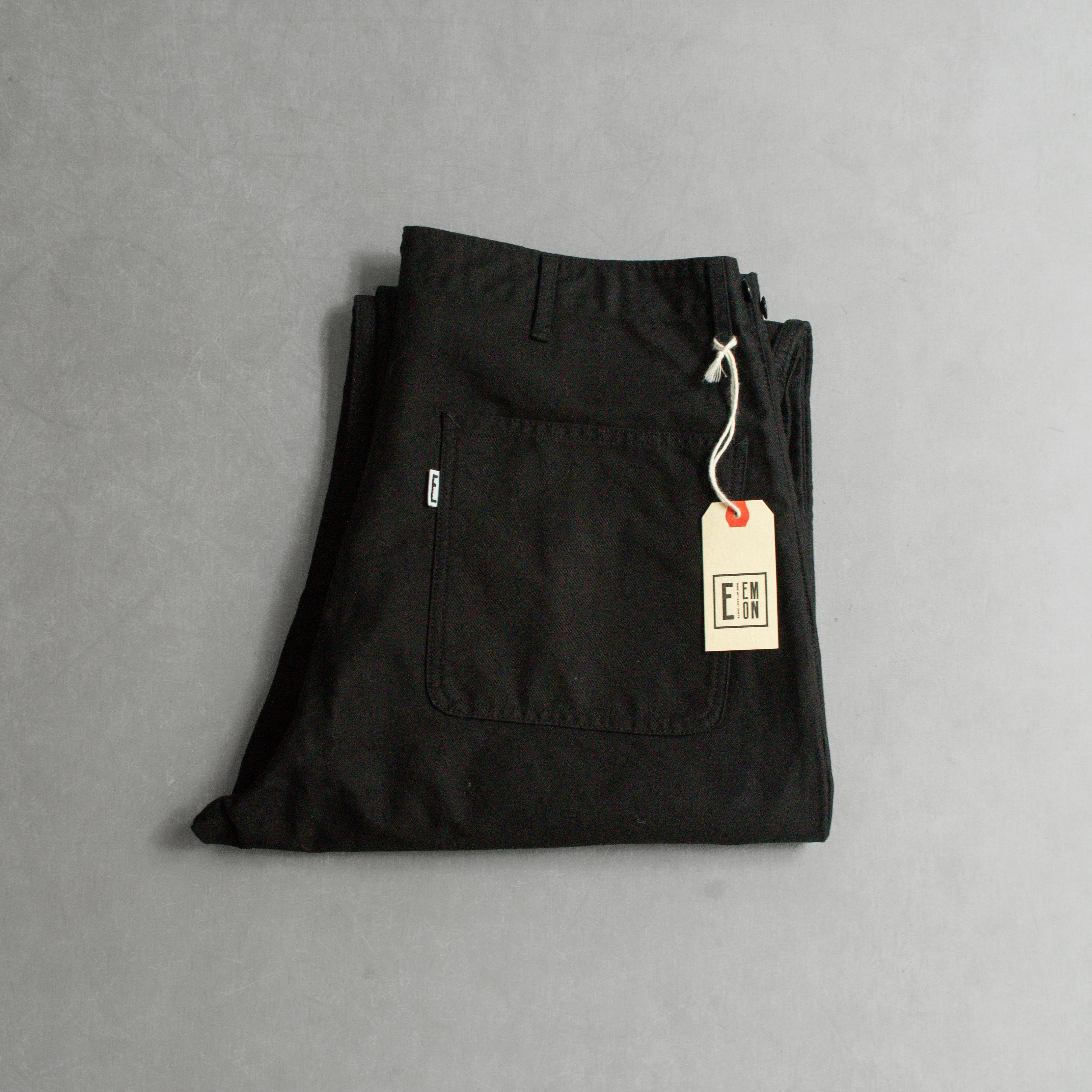 EMON SERI ML 黑色 中國結 盤扣 鼴鼠皮 工作 長褲