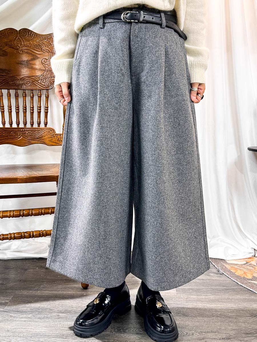 ⬇️開倉低至半價😱FINALSALE📣 後腰橡根．絨絨料闊褲 (有袋)【不設退換】