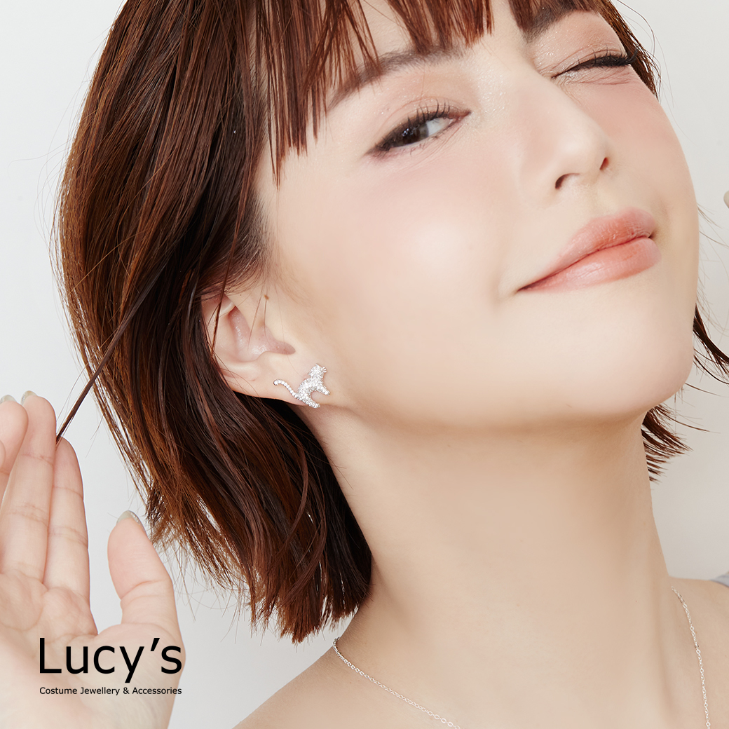 閃鑽貓 耳環 (126175)