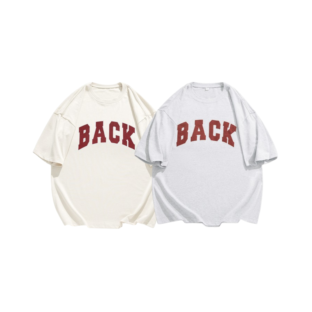復古發泡字母短袖 K1781