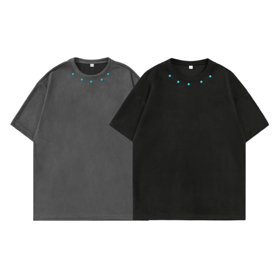 石釘扣麂皮絨短袖 MT7215