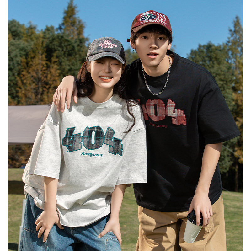 美式復古格紋印花短袖 MT7151