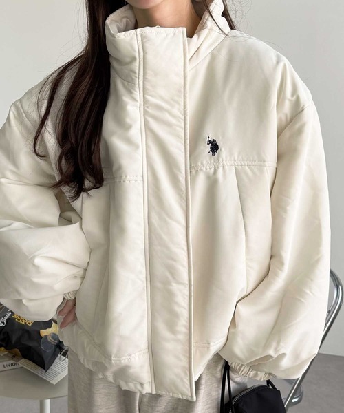 預購┃U.S. POLO ASSN. 刺繡 短版 寬鬆 保暖 鋪棉 外套