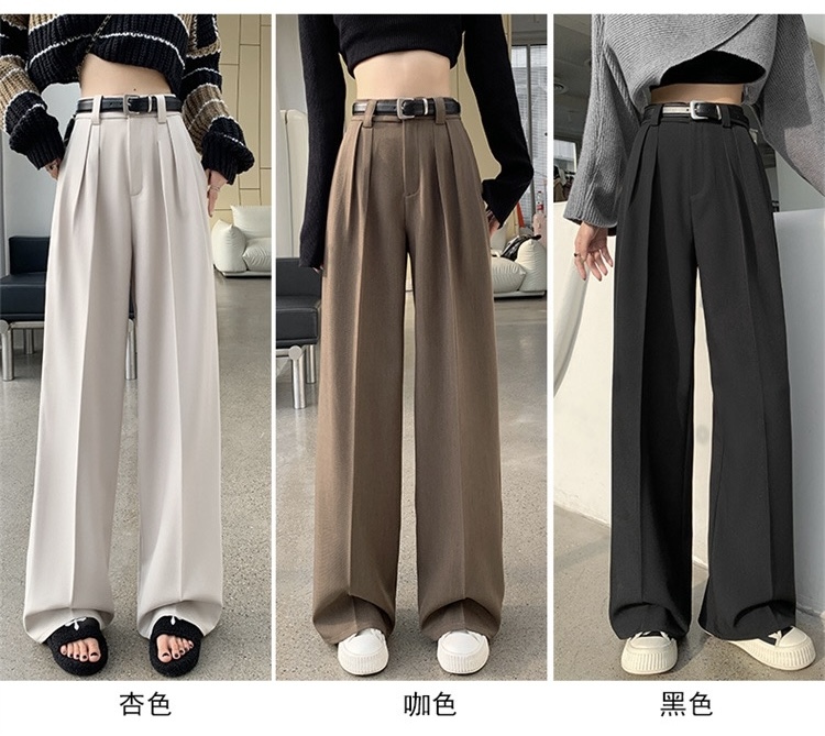 |現+預|小個子西裝寬褲2.0直筒休閒上班百搭西裝褲附皮帶XS-2XL(3色)