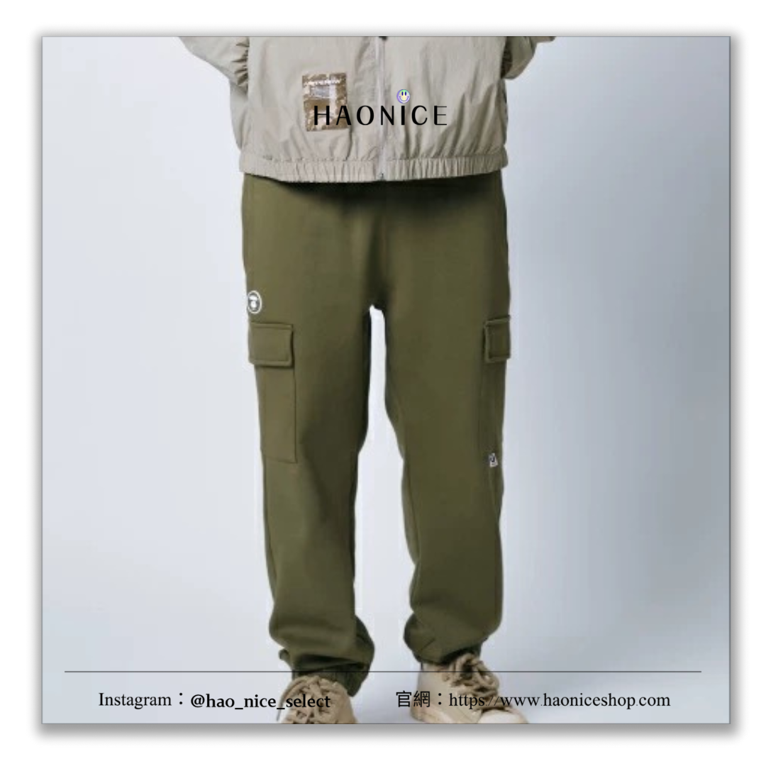 【HAO NICE 】100%日本正品🇰🇷 Aape  25FW 秋冬新款 經典猿人頭徽章 多口袋橡筋束口褲B628XXN