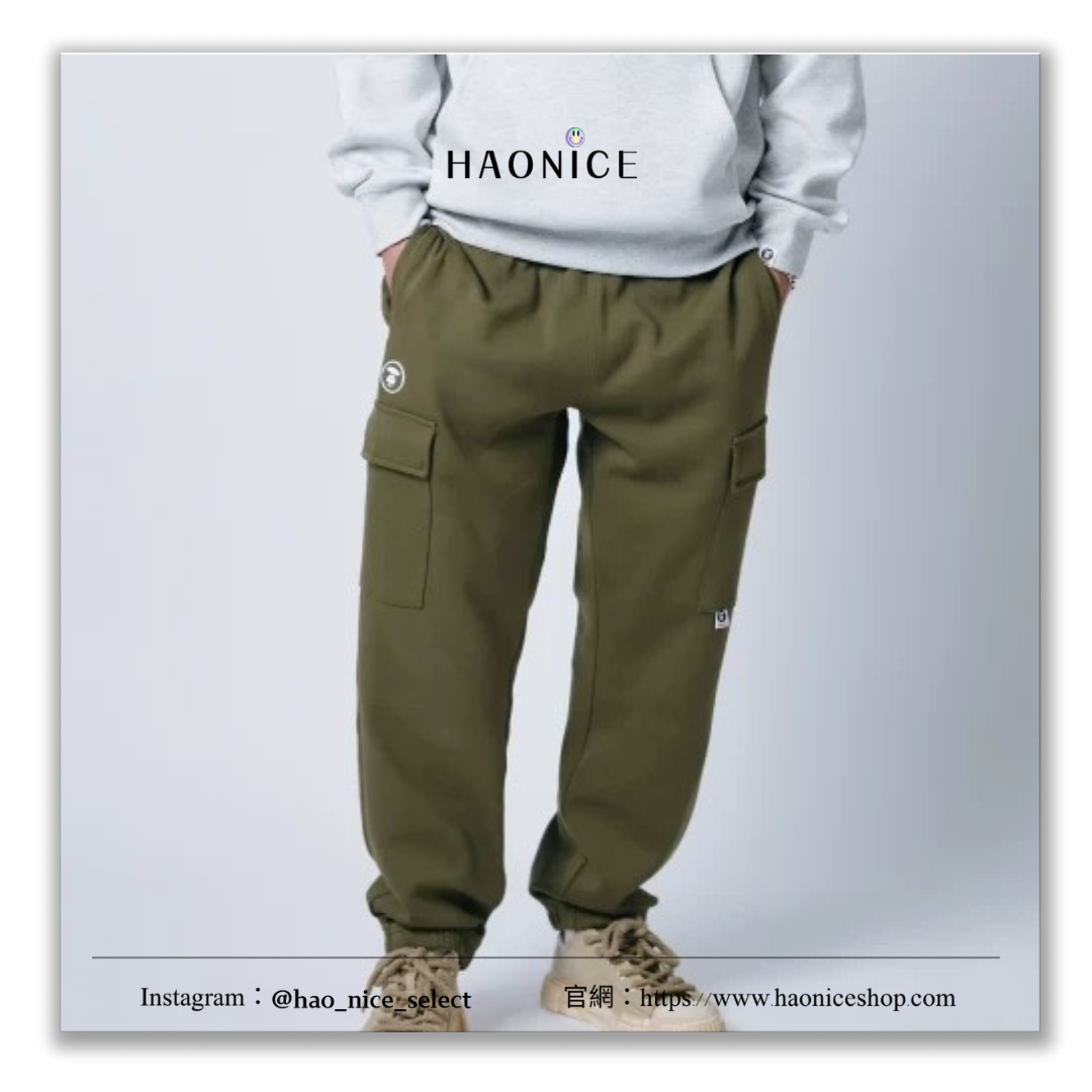 【HAO NICE 】100%日本正品🇰🇷 Aape  25FW 秋冬新款 經典猿人頭徽章 多口袋橡筋束口褲B628XXN