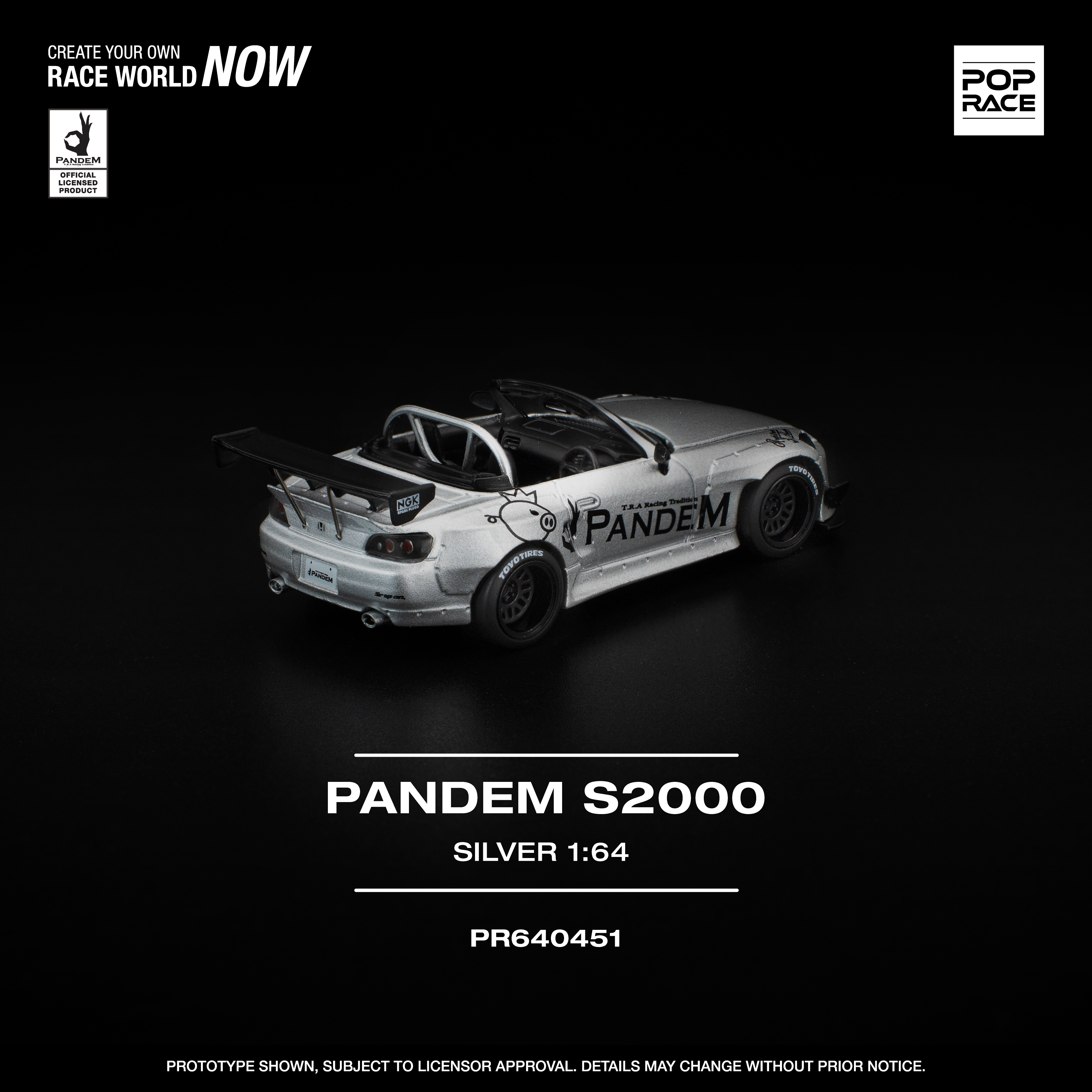 [預訂] POPRACE 1/64 PANDEM 本田 S2000 銀色