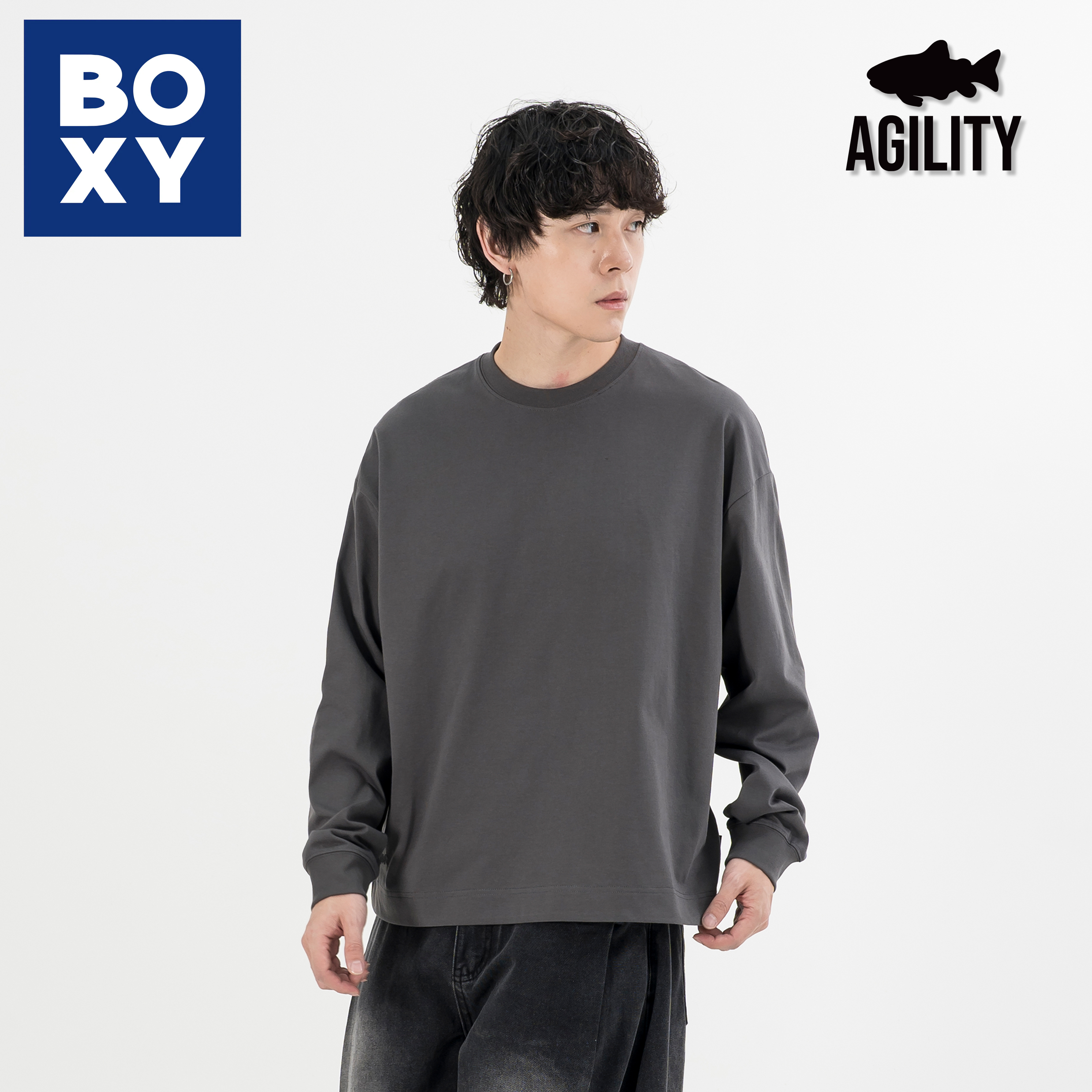 AGILITY Sorona® Boxy LS Tee 抗菌涼感 寬短版 長袖Tee [SR8-BX]