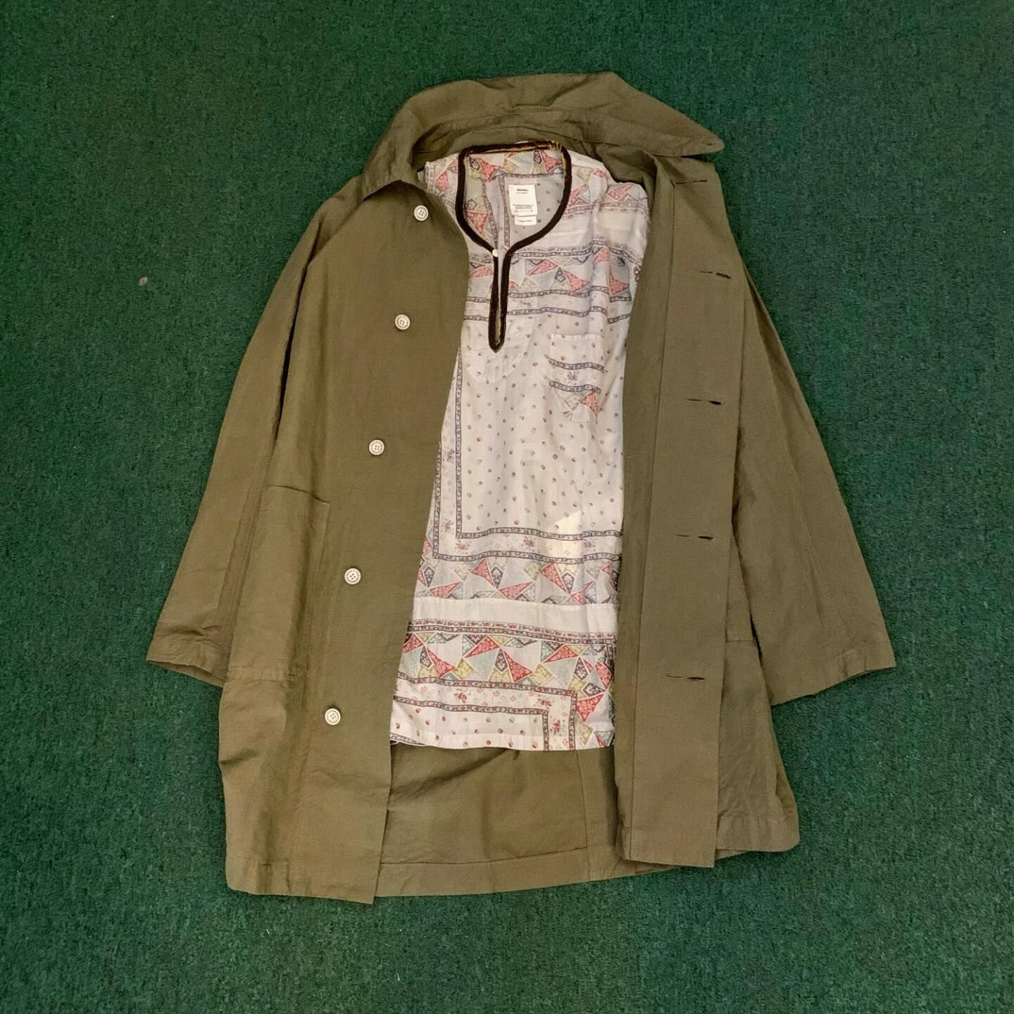 VISVIM GREASE MONKEY COAT (C/LI) - OLIVE