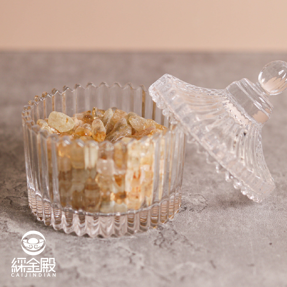 水晶消磁淨化消磁碗-黃石英｜晶石｜水晶消磁盒｜補充能量｜消除負能量【綵金殿】