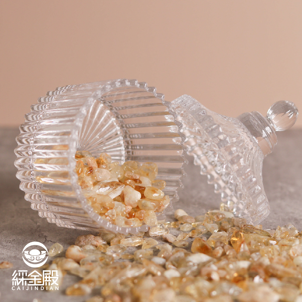 水晶消磁淨化消磁碗-黃石英｜晶石｜水晶消磁盒｜補充能量｜消除負能量【綵金殿】