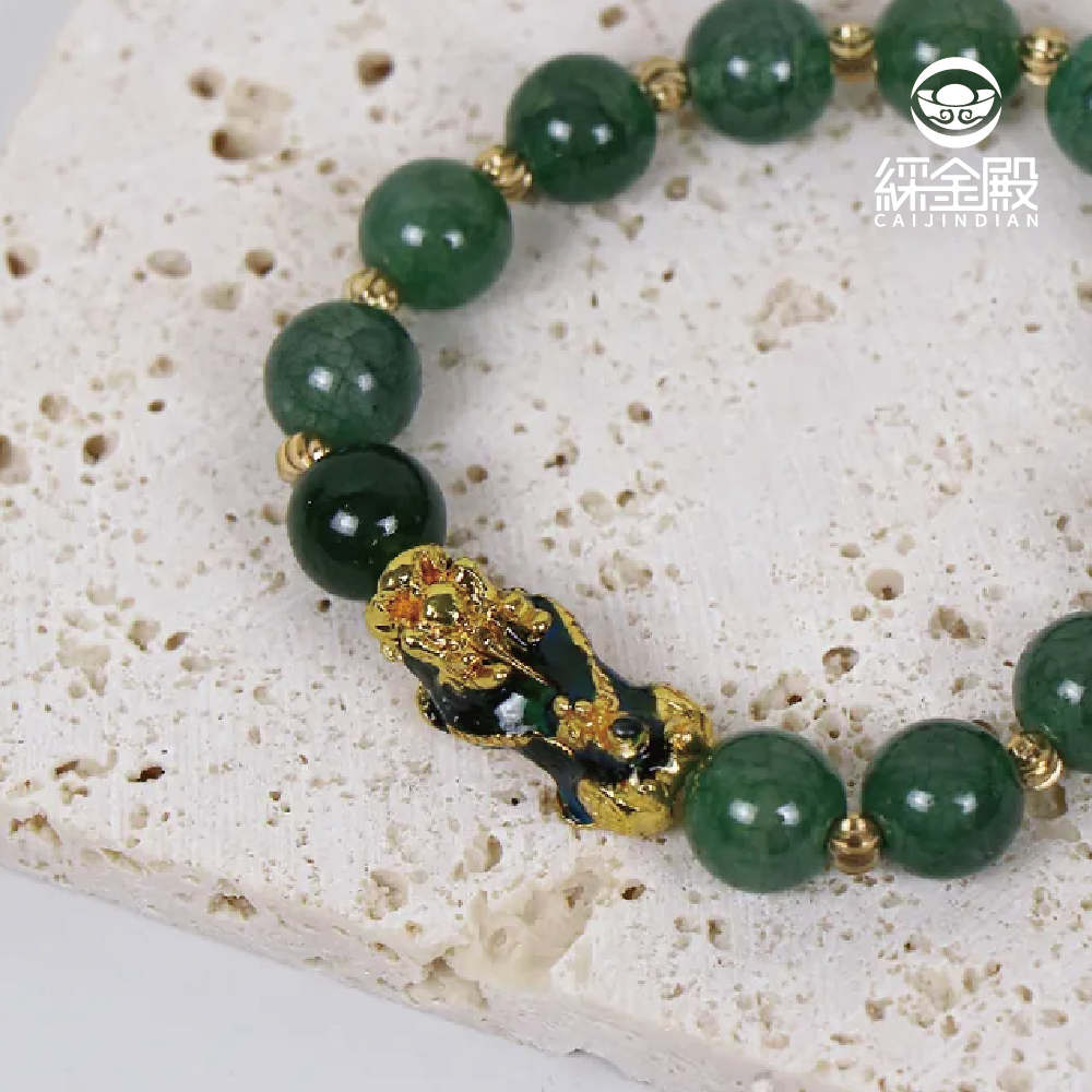永保安康貔貅琉璃手珠-健康綠｜消災延壽，消除病氣【綵金殿】