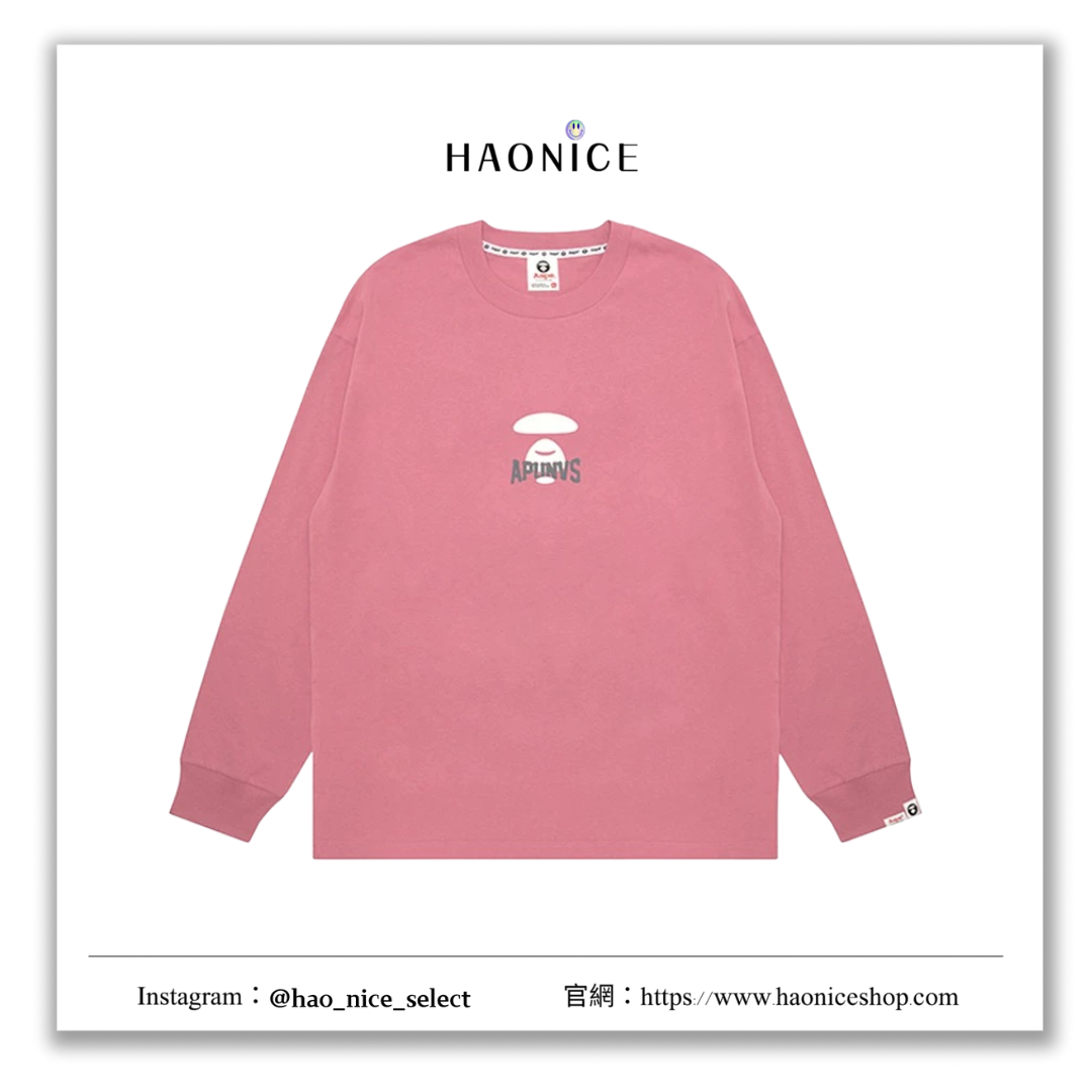 【HAO NICE 】100%日本正品🇰🇷 AAPE 25FW 秋冬新款🔥素色經典猿人頭字母 秋冬情侶必備款🔥長袖 大學T