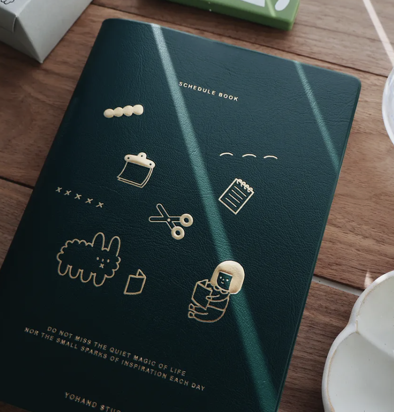 右手超人｜文具書 無時效手帳本 / 皮質燙金款