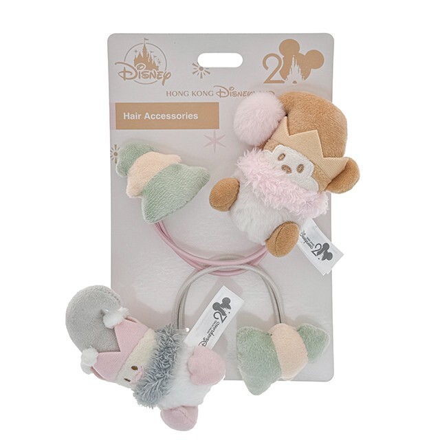 聖誕節系列 聖誕精靈 米奇 Mickey 絨毛 聖誕造型 髮束 髮飾 2入組 -香港迪士尼樂園