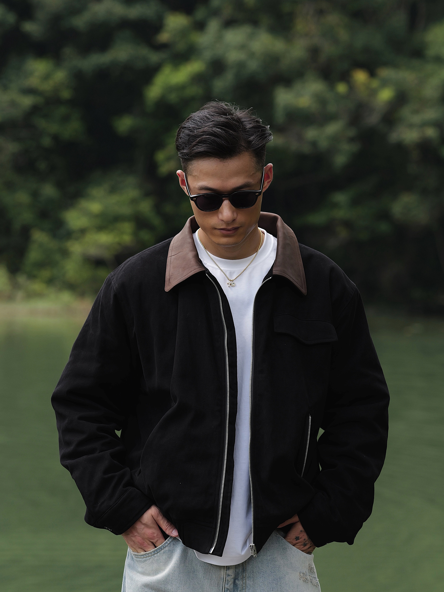 Unbent 25 A/W 馬皮領哈靈頓外套