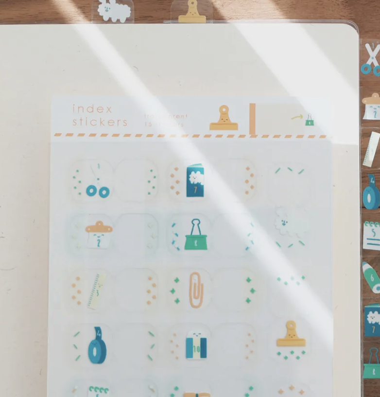 右手超人｜文具 透明月份索引貼紙