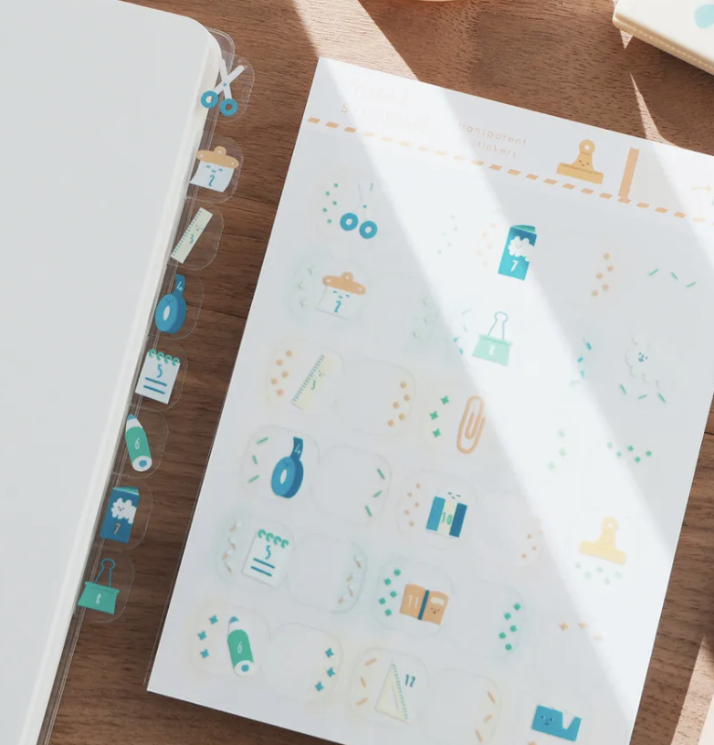 右手超人｜文具 透明月份索引貼紙