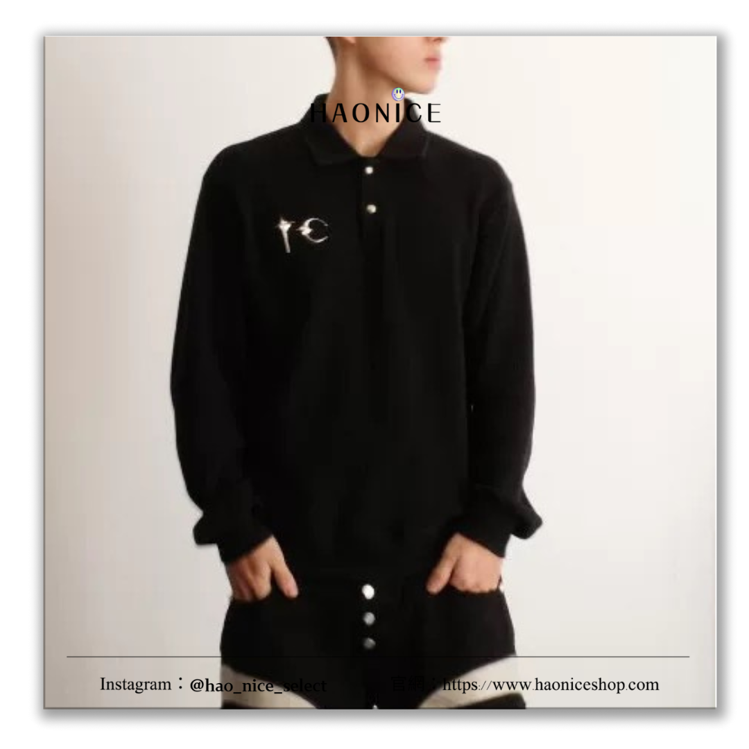 【HAO NICE 】100%韓國正品🇰🇷 Thug Club 韓國小眾品牌 金屬logo 華夫格翻領百搭polo長袖 大學T🔥