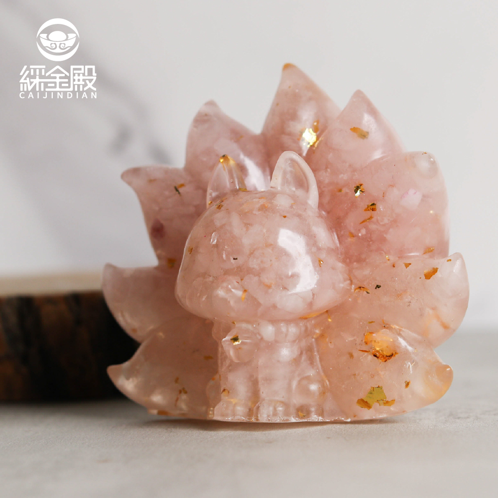 狐仙｜桃花人緣九尾狐粉晶擺件｜晶石｜啞光｜提升魅力｜迎貴人｜提升自信【綵金殿】