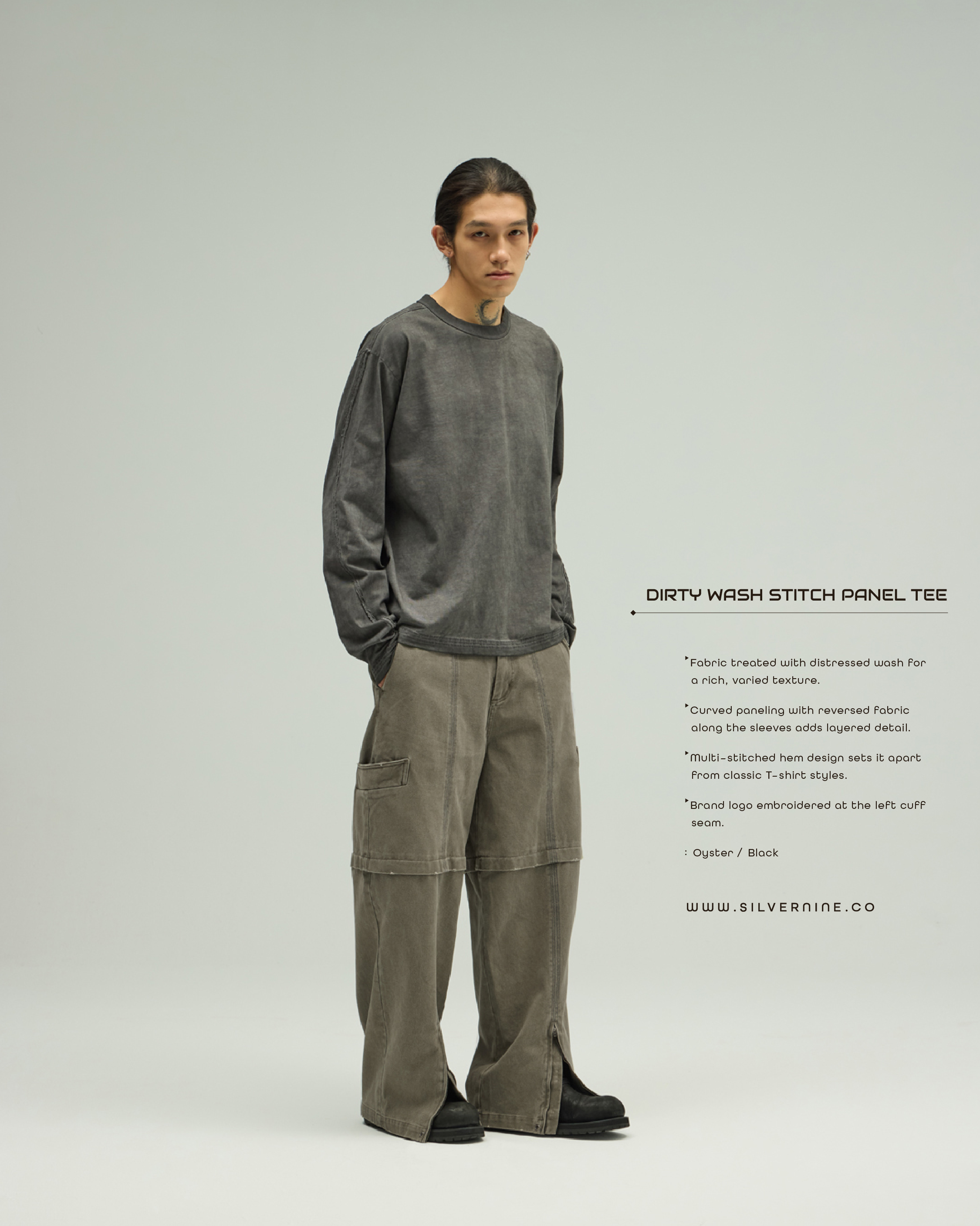 Silver9 Zip-Panel Contrast Utility Pants 拉鍊拼接撞色工裝褲(男女款)