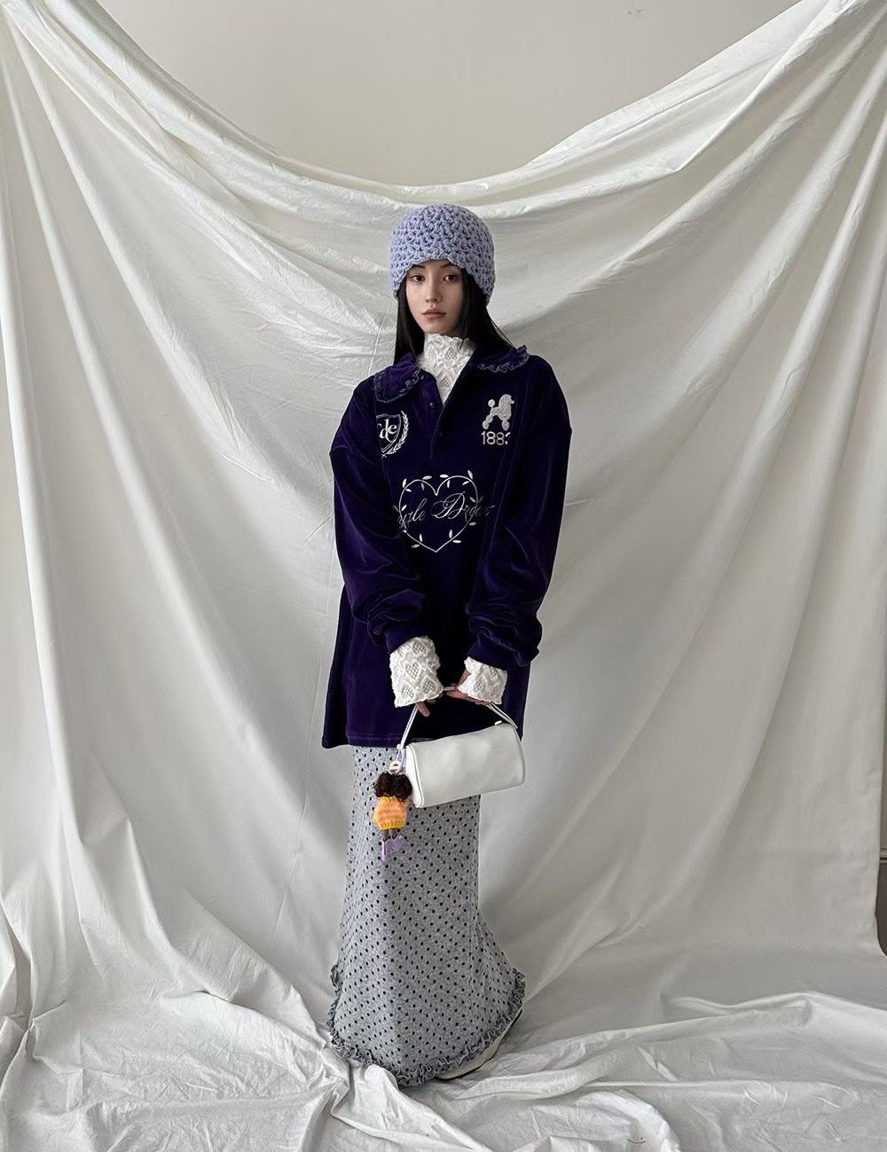 絨布翻領皇家長版上衣