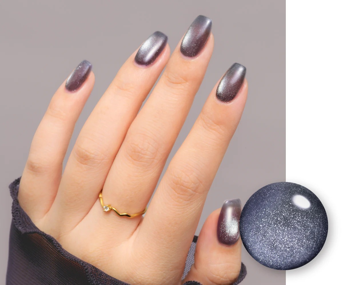 日本Gelme1 Magnetism Gel 可撕式Gel貓眼磁石Gel甲油 GMG3-12 Mystic Black