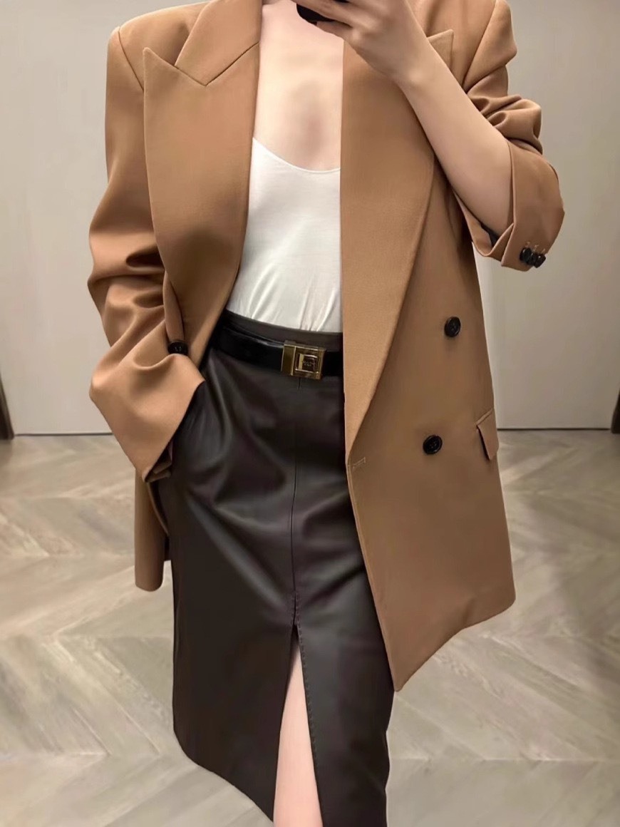 YSL風格 高腰俐落包臀窄裙(附腰帶)