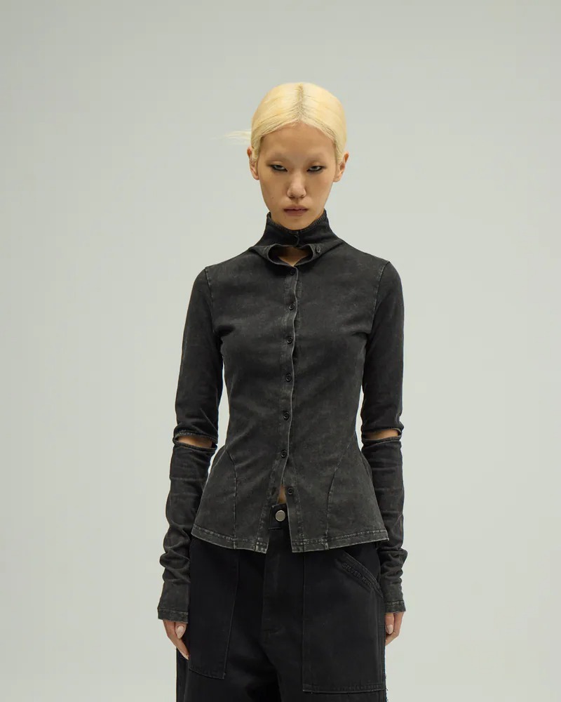 Silver9 Reversible Cut-Out Fitted Top 兩面穿簍空合身上衣 (黑)