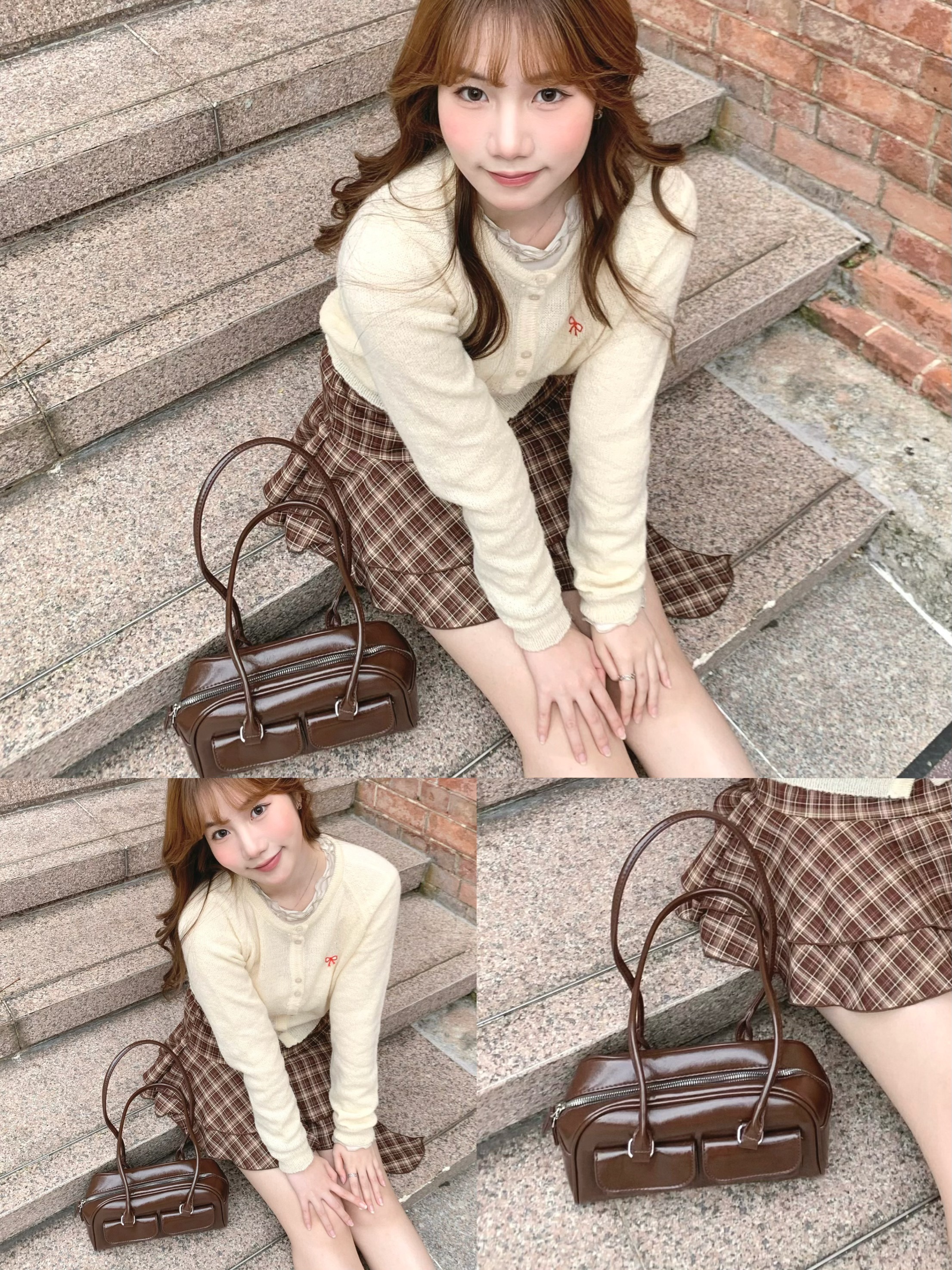 A0148｜剛剛好容量🖤漆皮保齡球單肩袋子