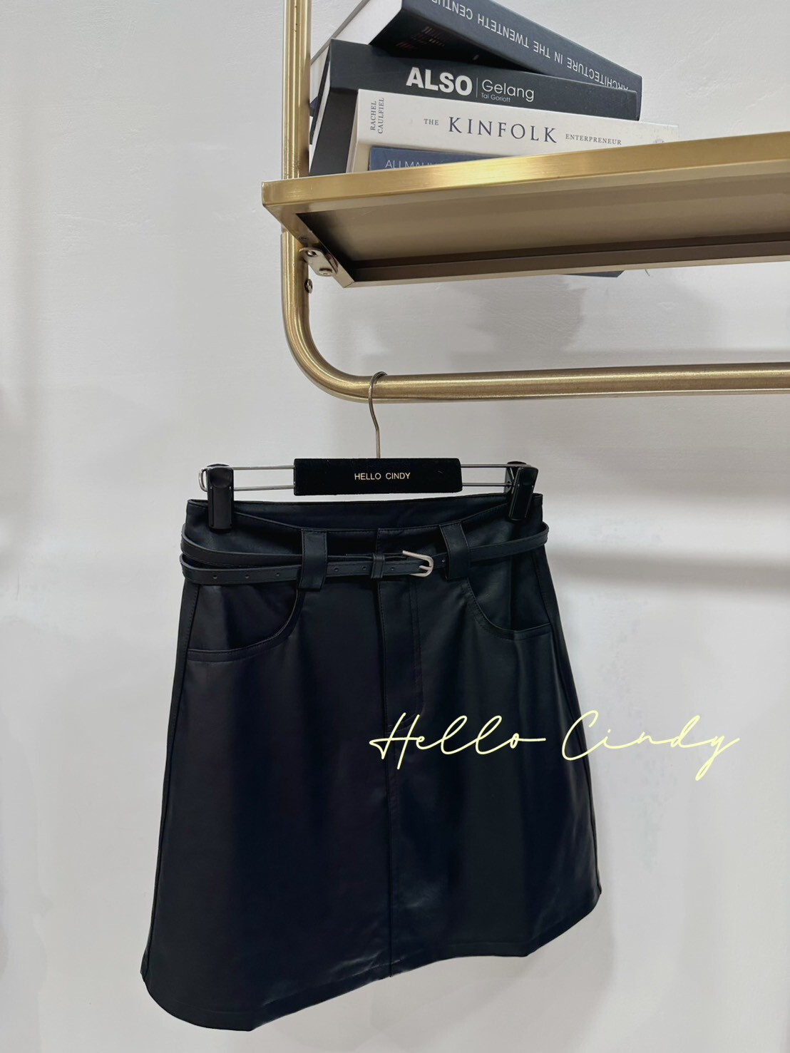 B10063 Cindy大推自留秋季仿皮革窄褲裙(附腰帶)