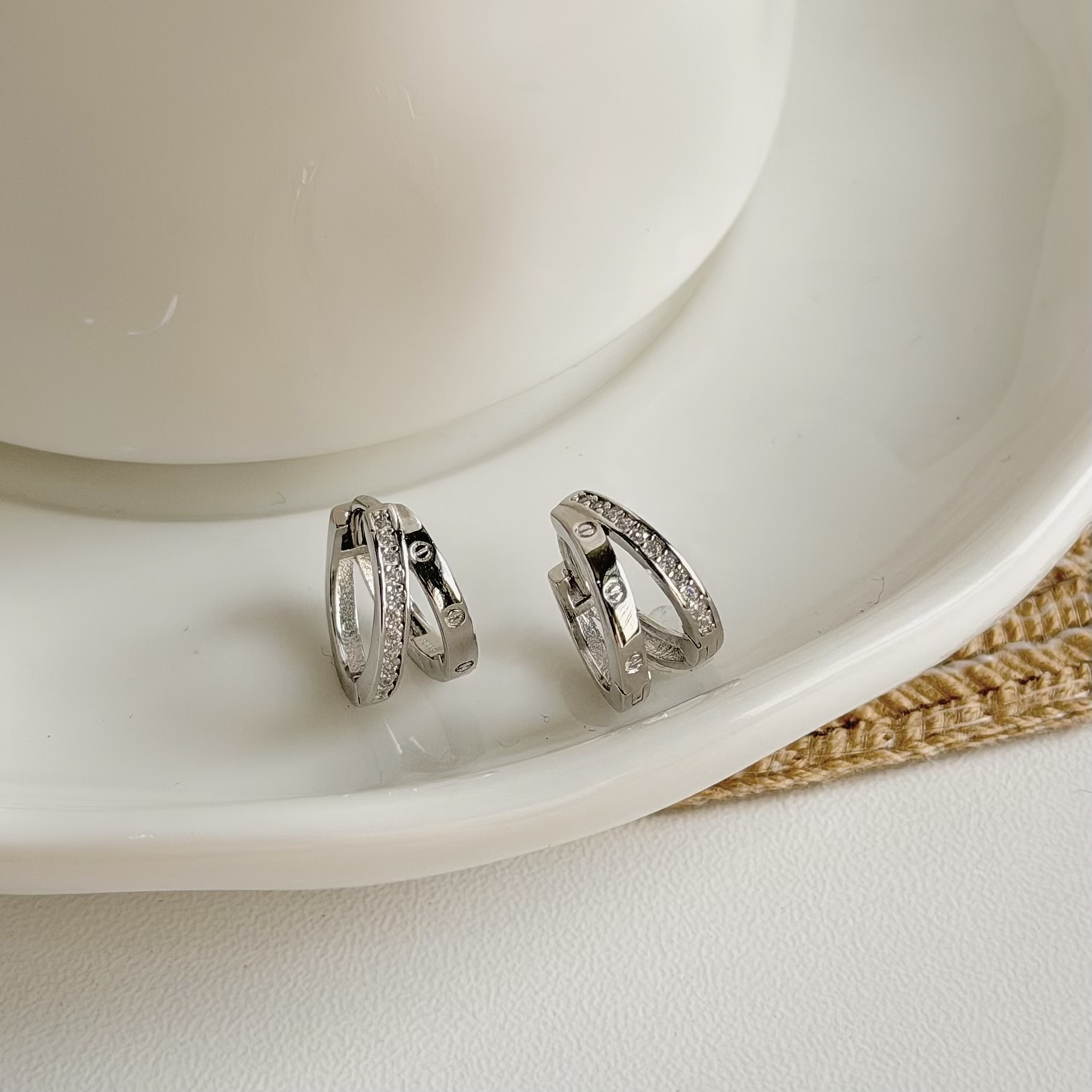 H09排鑽一字雙層純銀易扣