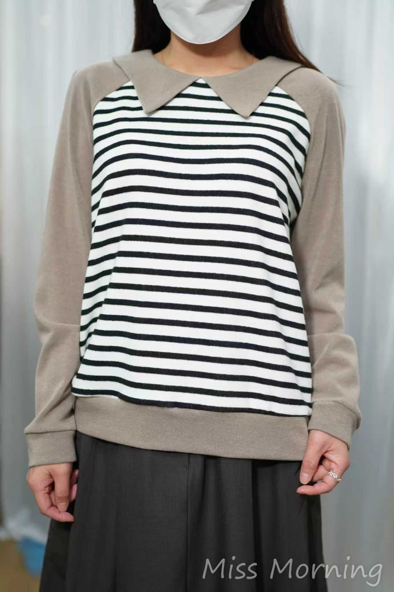 拼條顯瘦上衣(14908)