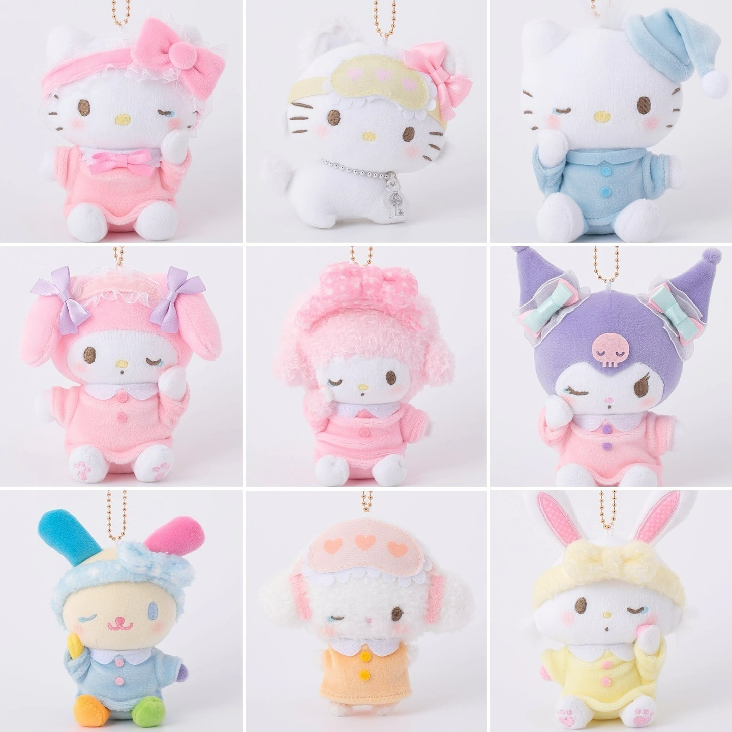 日本 Sanrio 睡衣派對系列 公仔匙扣