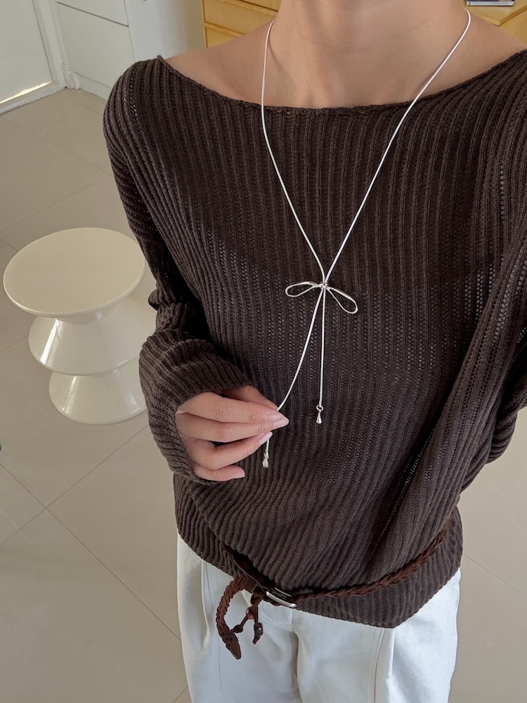 直播 可調節蝴蝶結項鍊