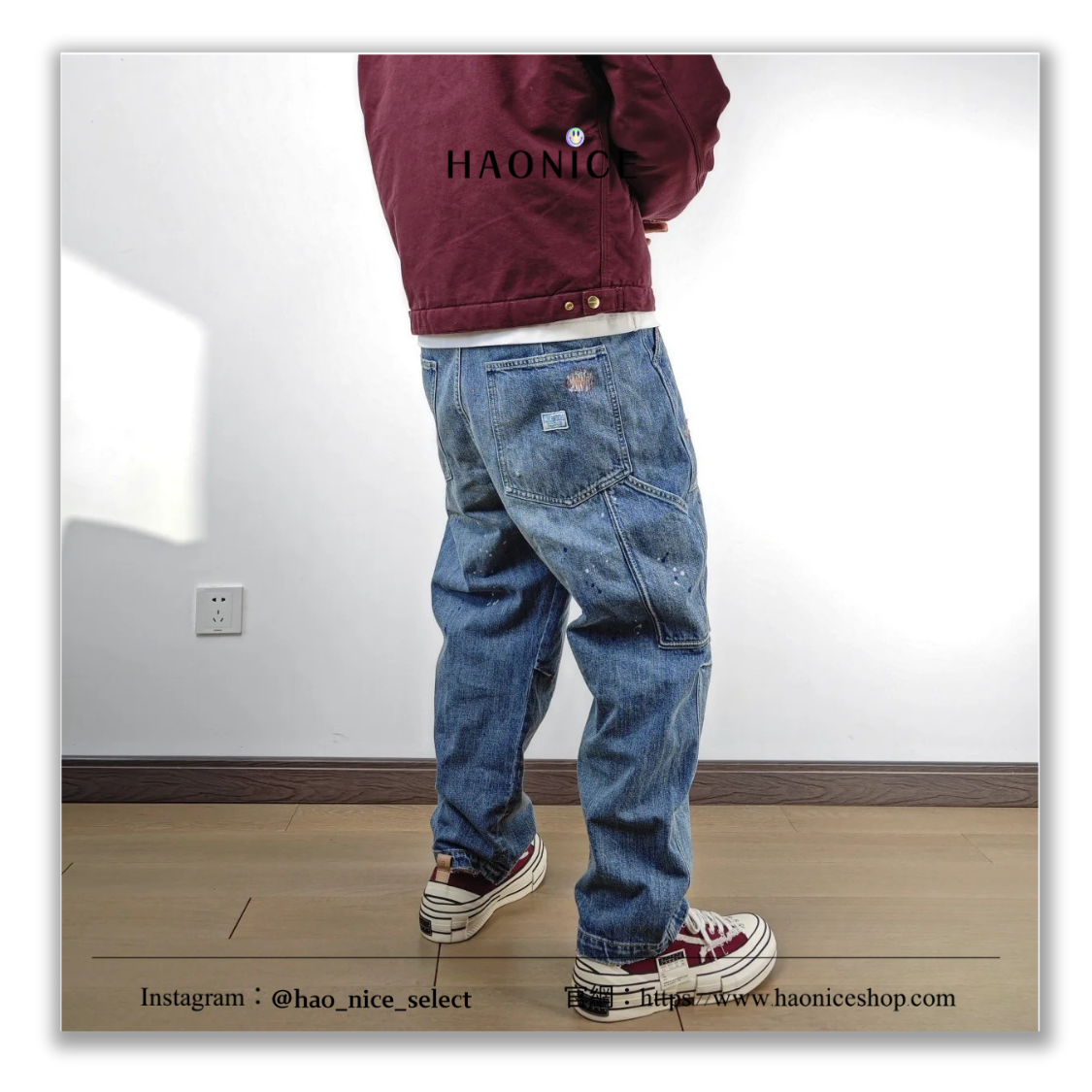 【HAO NICE】100%正品🔥LIBERAIDERS 日系 水洗潑墨 潑漆風 錐形褲 長褲 牛仔褲