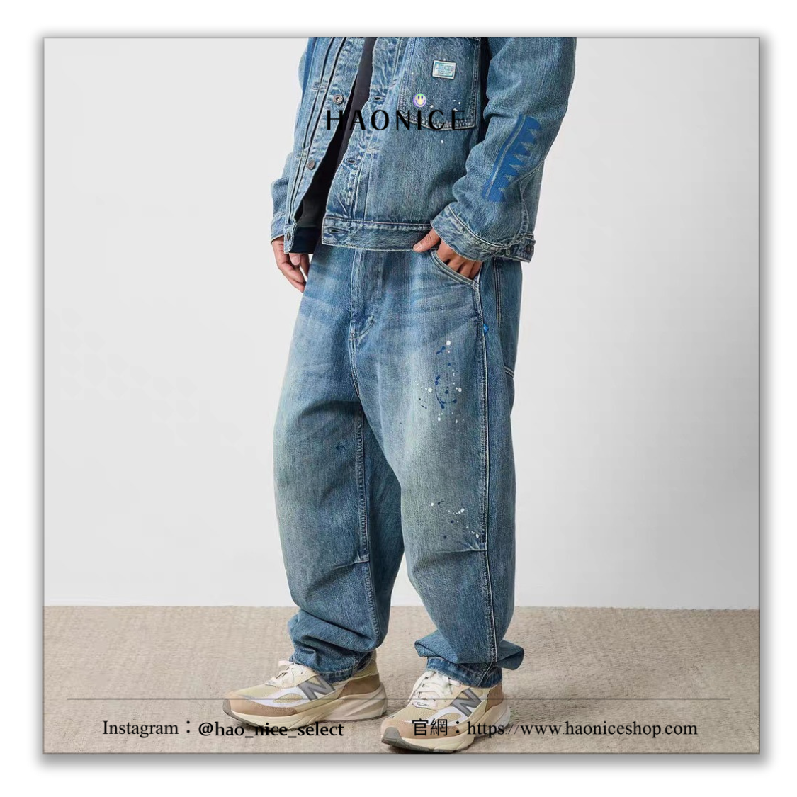 【HAO NICE】100%正品🔥LIBERAIDERS 日系 水洗潑墨 潑漆風 錐形褲 長褲 牛仔褲