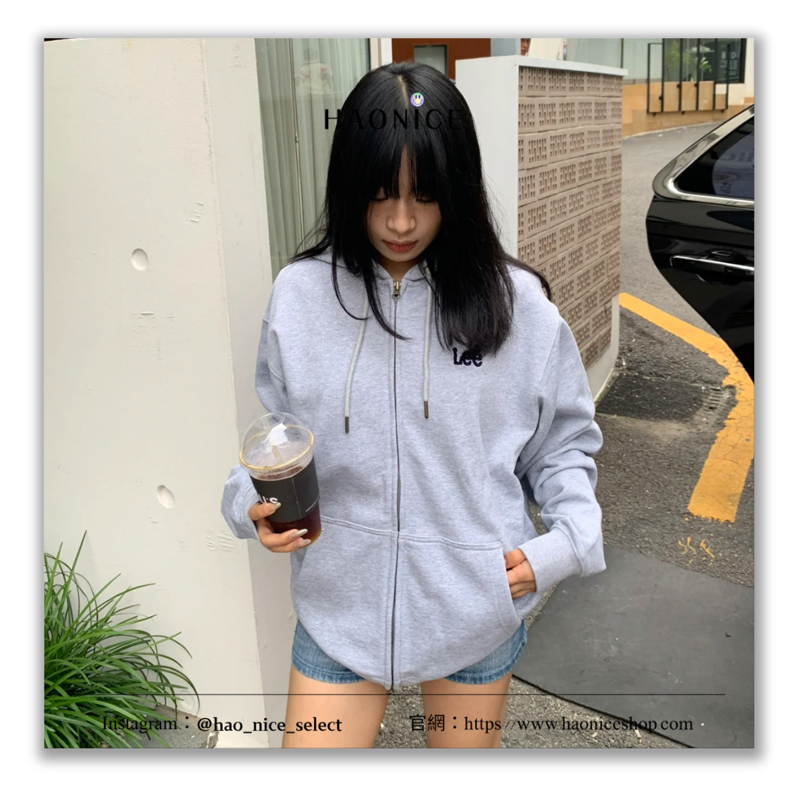 【HAO NICE】100%正韓🇰🇷Lee 刺繡logo 純色拉鏈外套 休閒外套 薄款 情侶外套