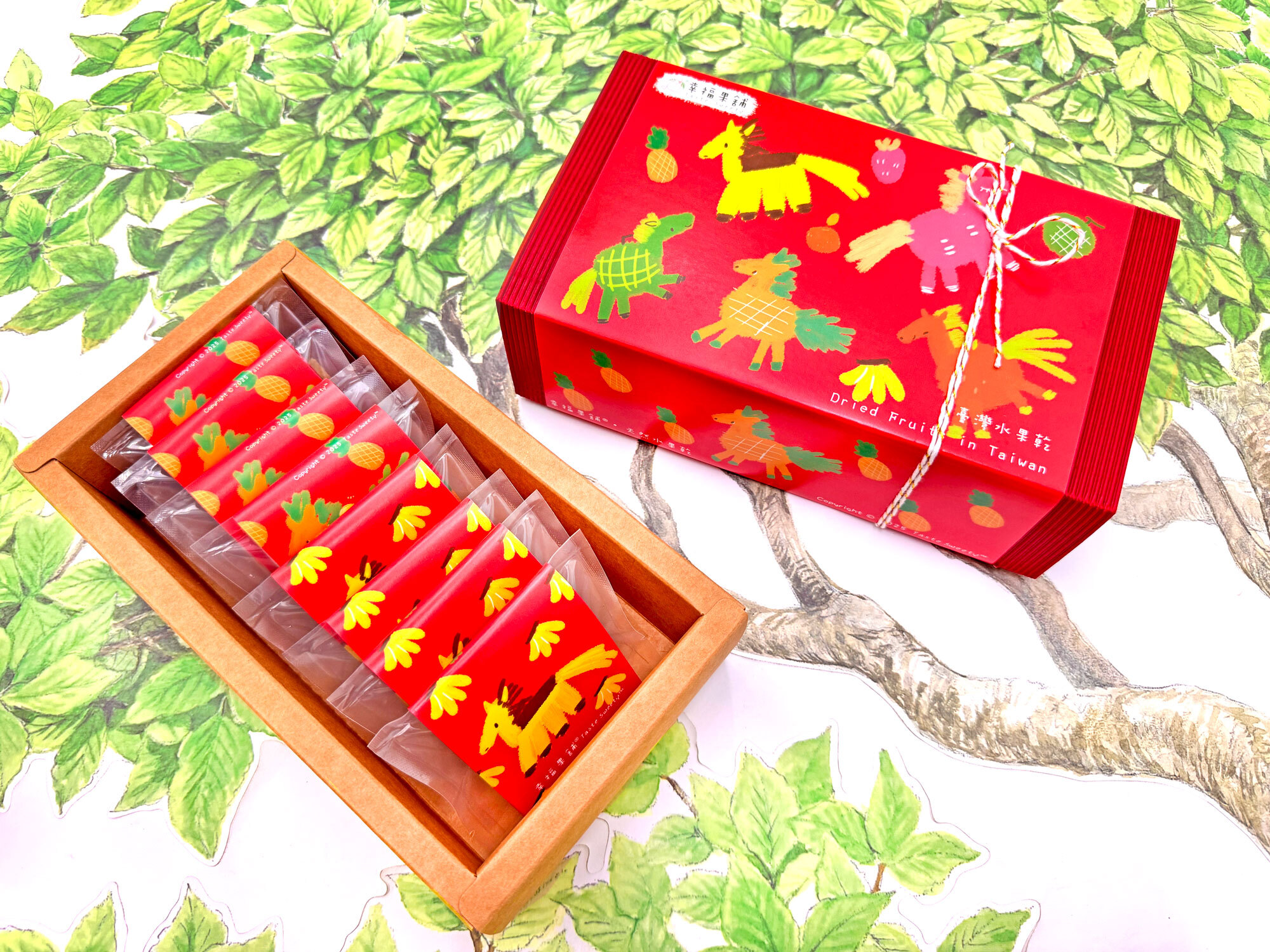 五福水果馬新春水果乾小禮盒8入