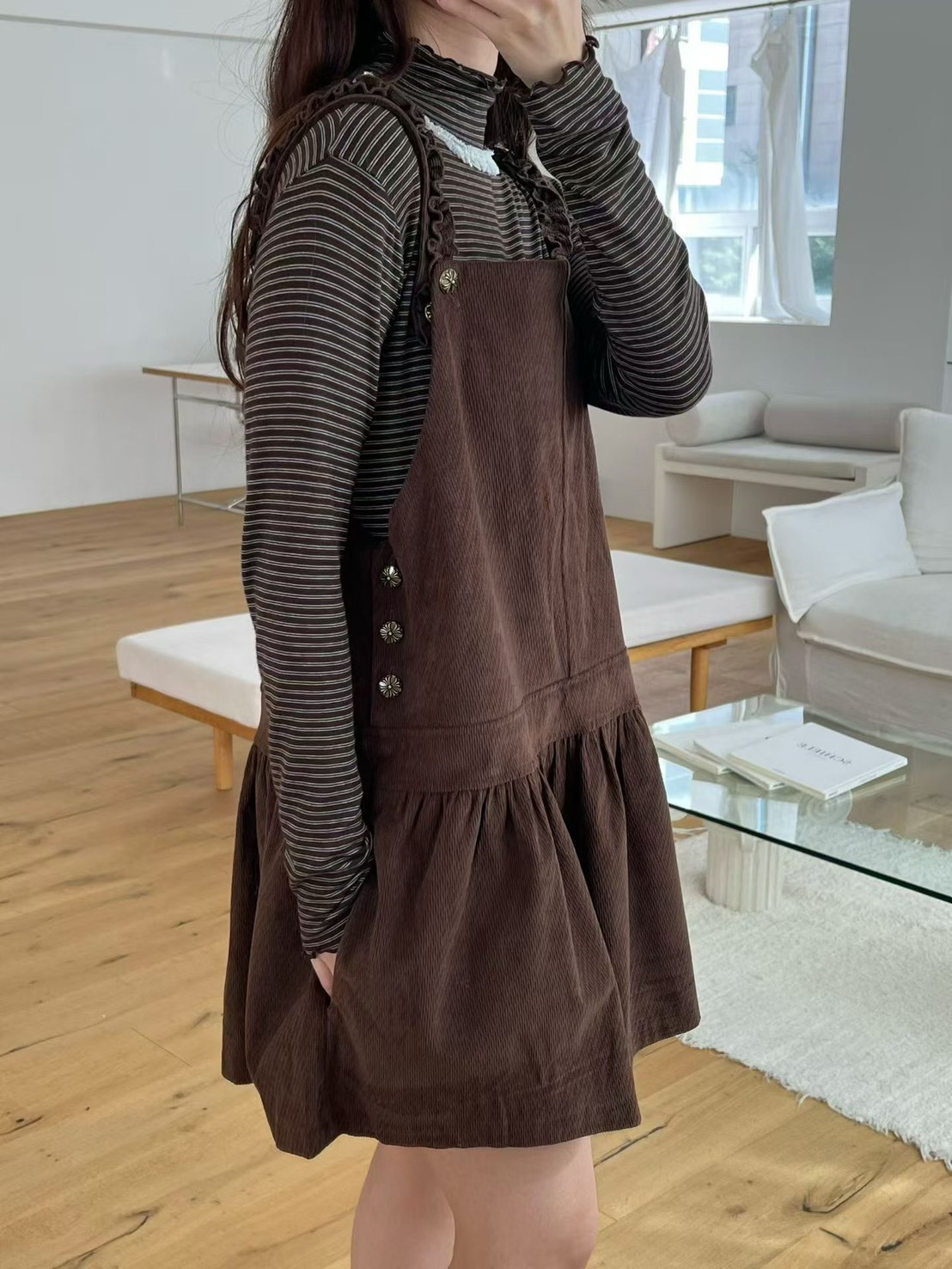 克羅心釦吊帶裙