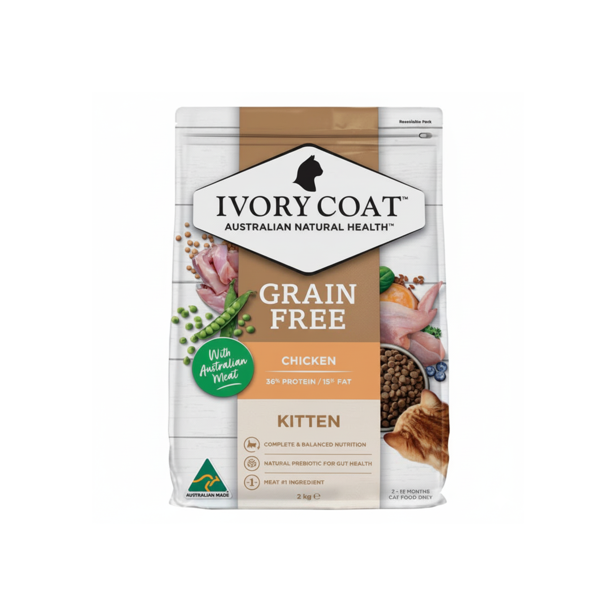 Ivory Coat 無穀物雞肉亞麻籽幼貓配方 2KG (Exp: Mar-2027)