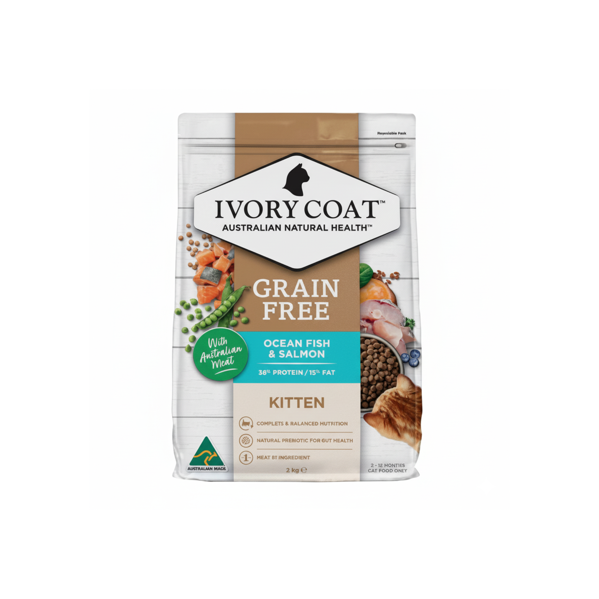 Ivory Coat 無穀物深海魚三文魚幼貓配方 2KG (Exp: Apr-2027)