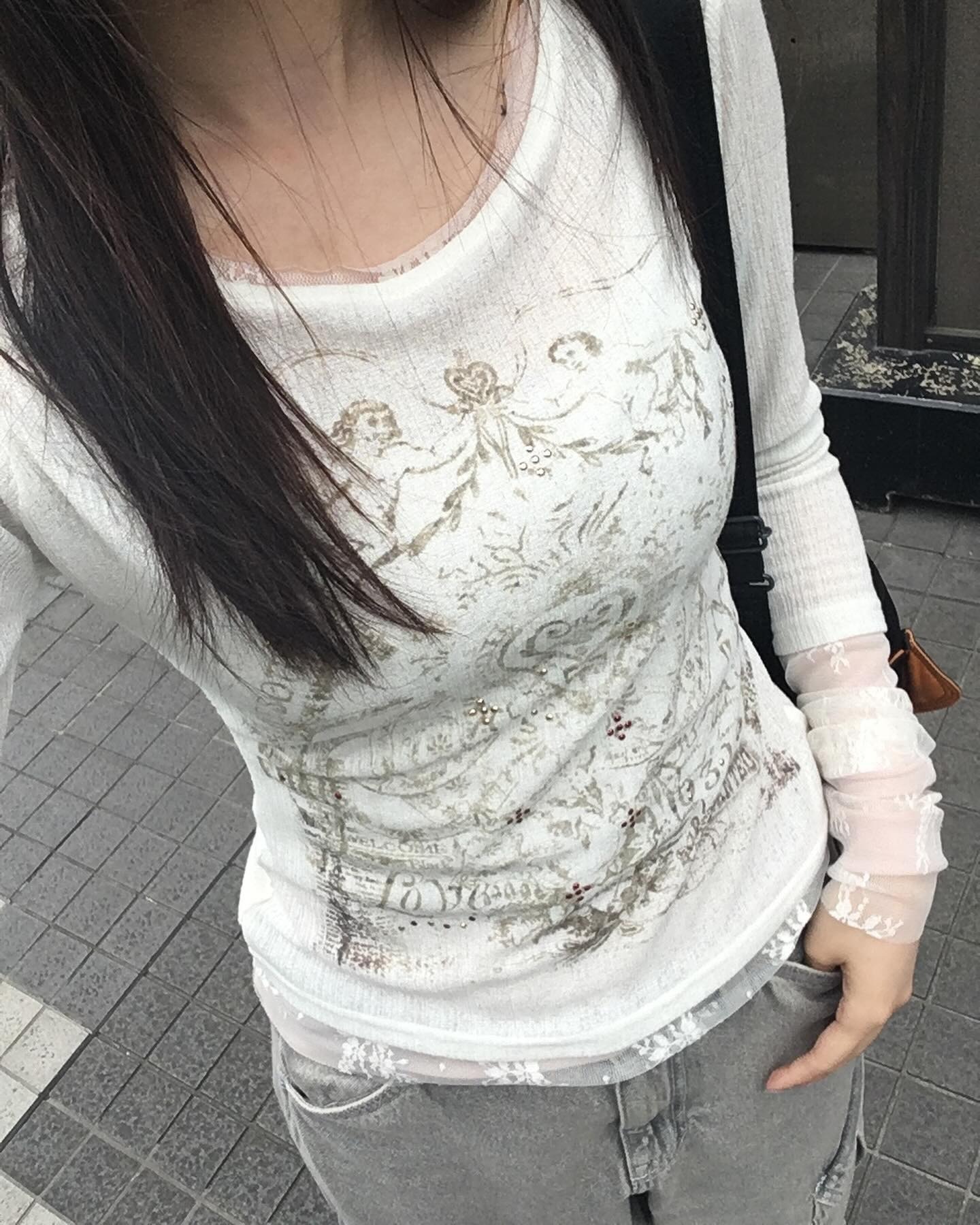 SCULPTOR) REI,CHAEWON同款！Triple Lace Layered Tee - 3col