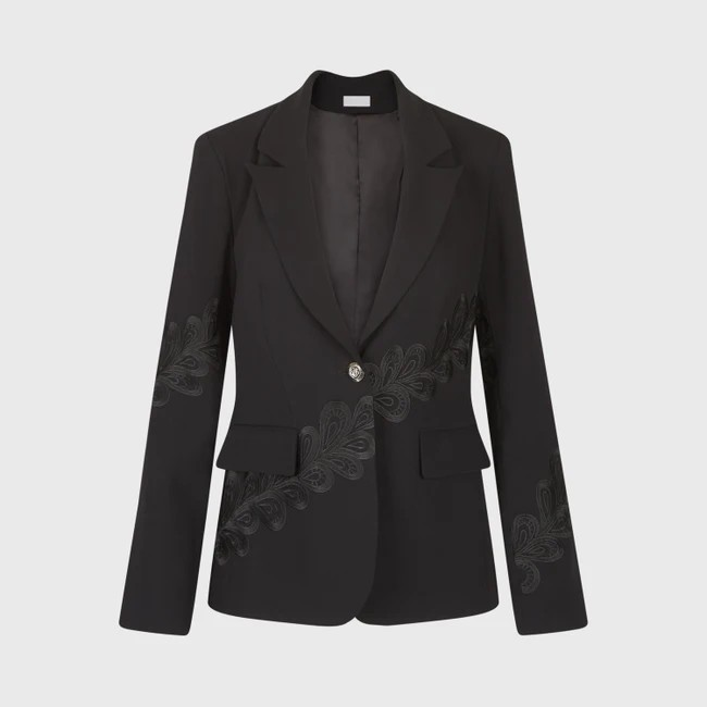 1AF1109-032 ANNE FONTAINE Castella Jacket Black #H25F309 (C-EU-E)