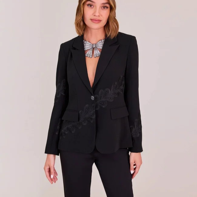 1AF1109-032 ANNE FONTAINE Castella Jacket Black #H25F309 (C-EU-E)