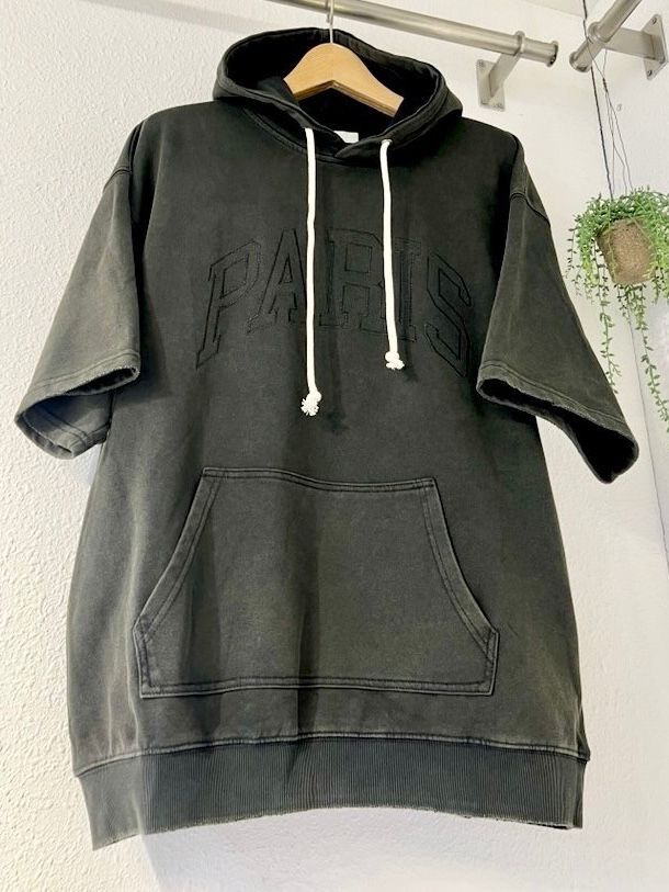 洗水英文字連帽短袖Tee T5806