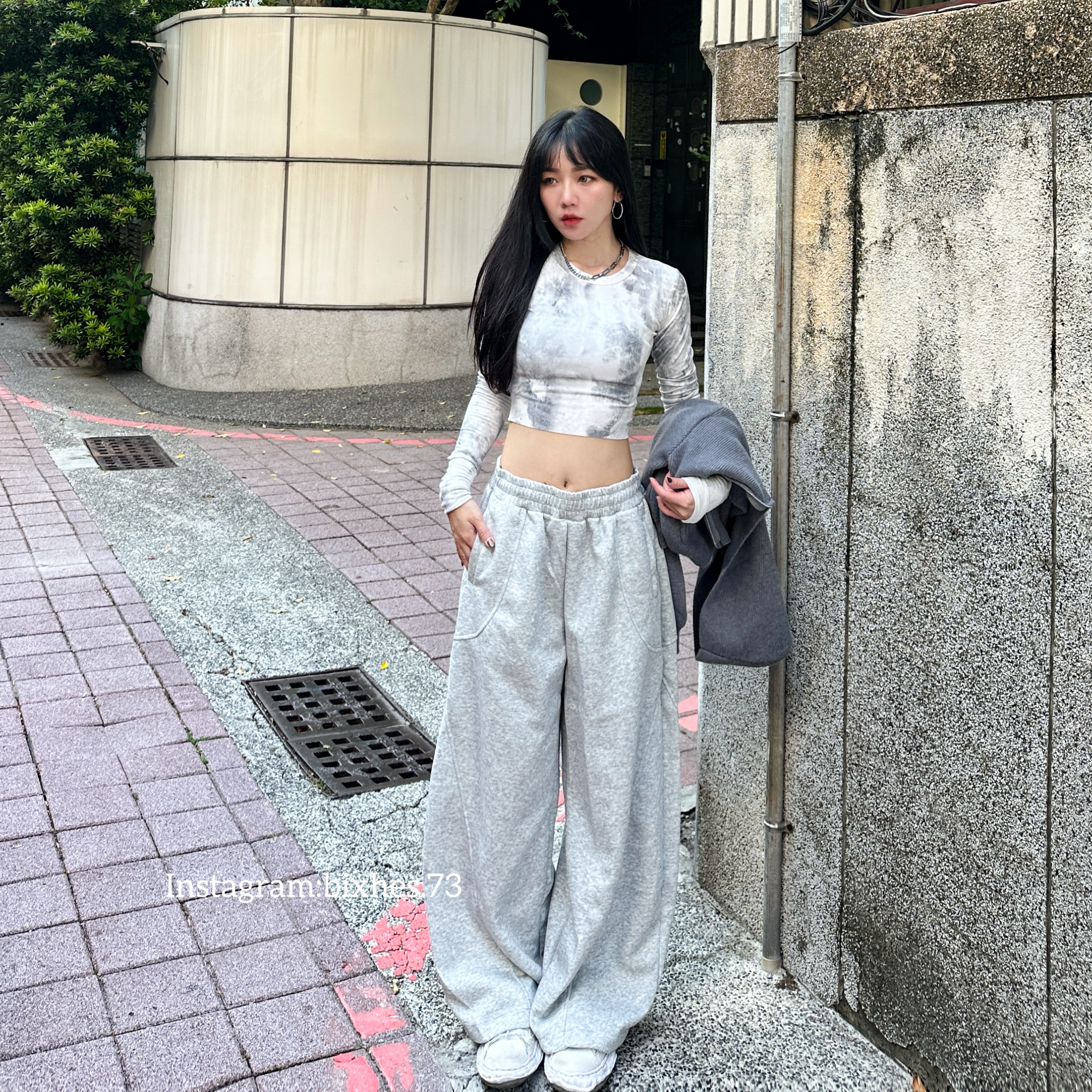 棉質彎刀長褲(E00013)